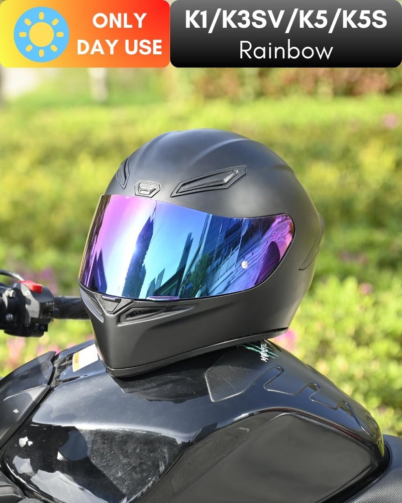 Logto Motorcycle Helmet Visor for K1 K3SV K5 K5-S Visor Helmet Visor Replacement Uv Protection Anti-Scratch, Universal - Image 3